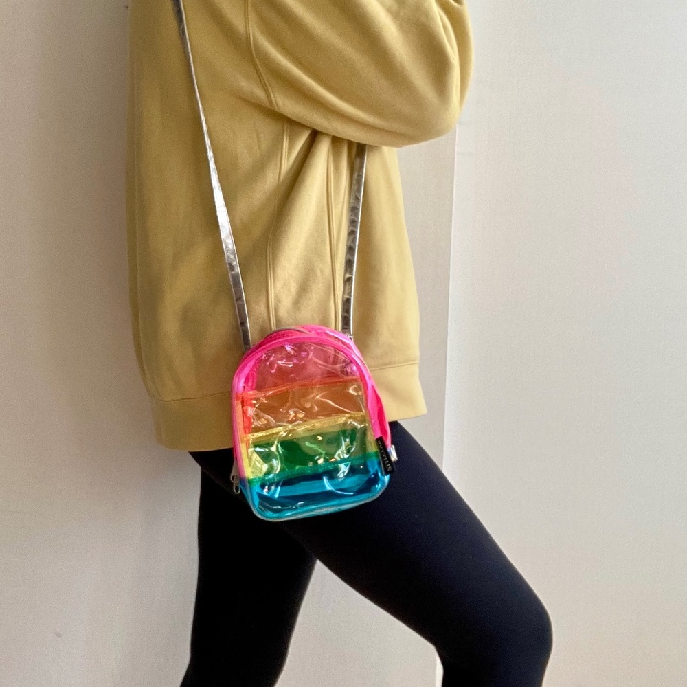 00s style clear rainbow 2-way micro-bag by Stylelab
